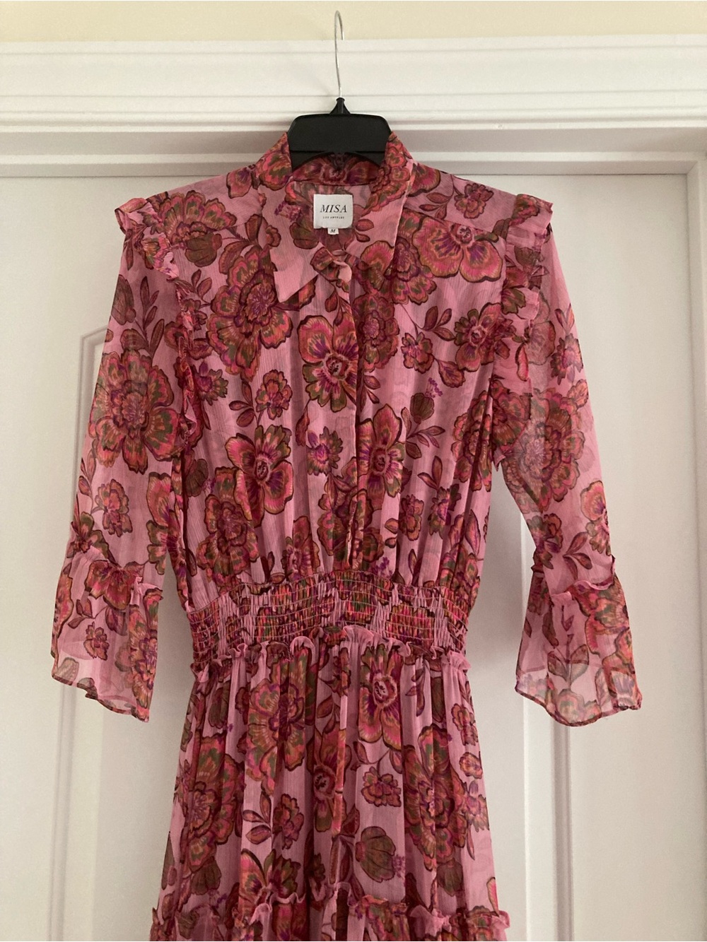 Misa Los Angeles Pink Floral Tiered Maxi Dress - Picture 5 of 6